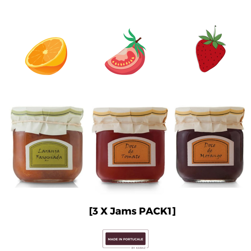 Pack Fruit Jams 3 X 230Grs Strawberry+Orange+Tomato