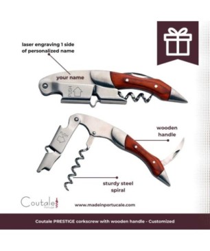 Coutale PRESTIGE corkscrew with wooden handle - Customized